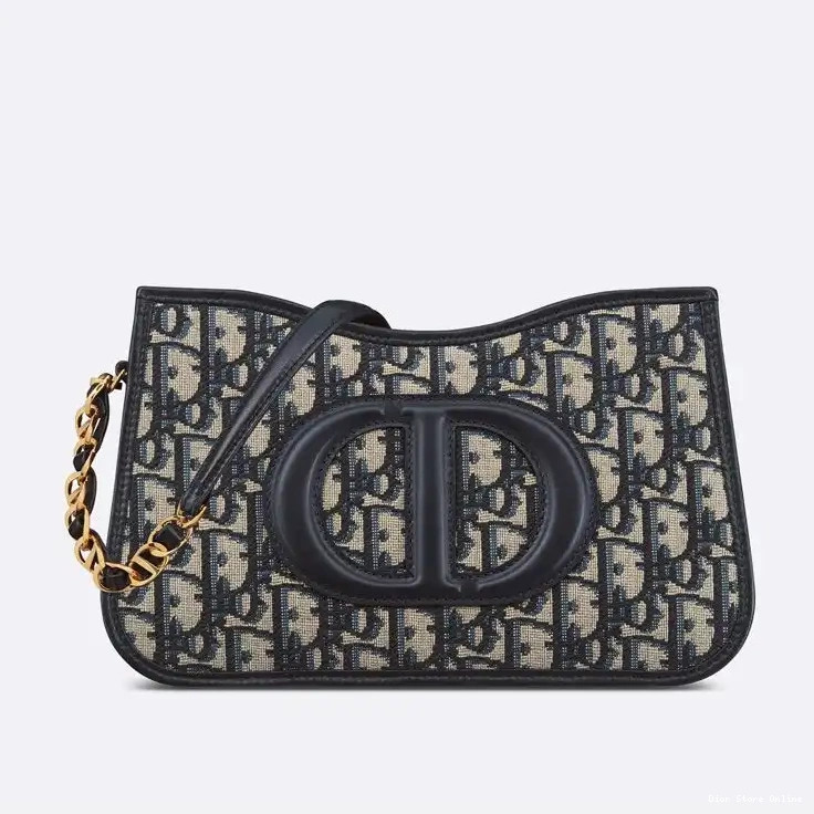 Motif Signature Oblique Canvas Dior Bag Hobo Blue CD Mini 0503 Hot Sale